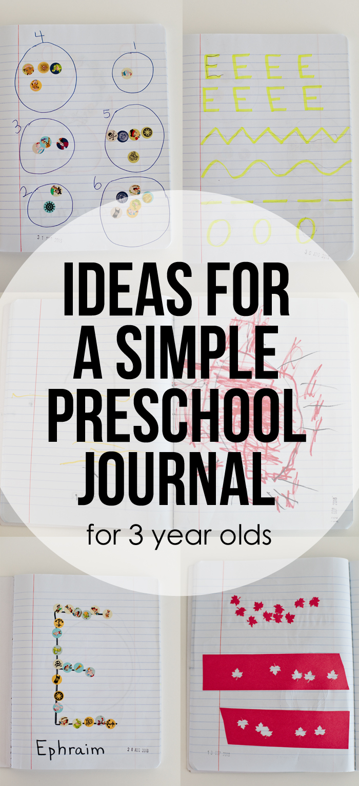 Ideas for a simple preschool journal for 3 year olds