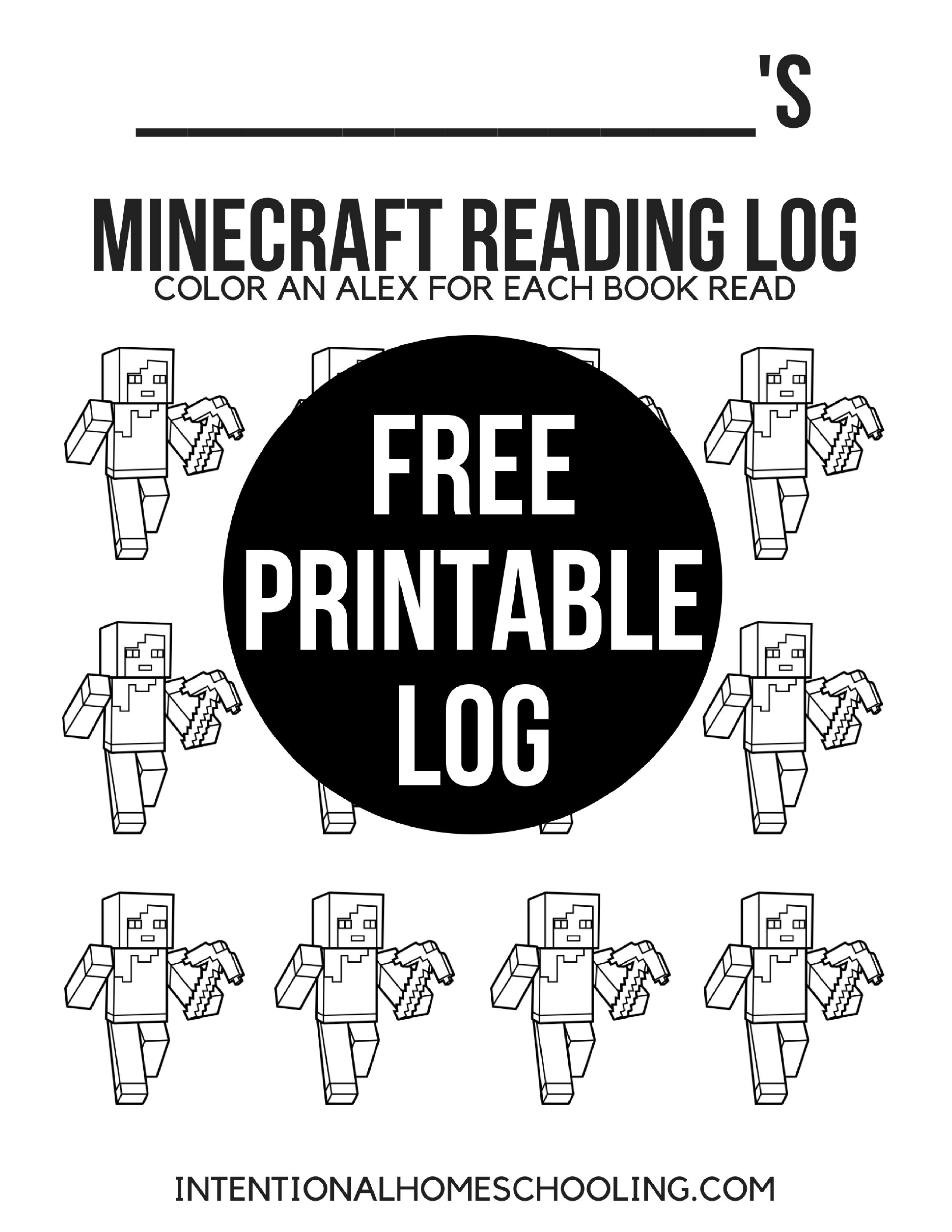 Printable Minecraft Reading Log - free printable reading log to inspire kids to read more!