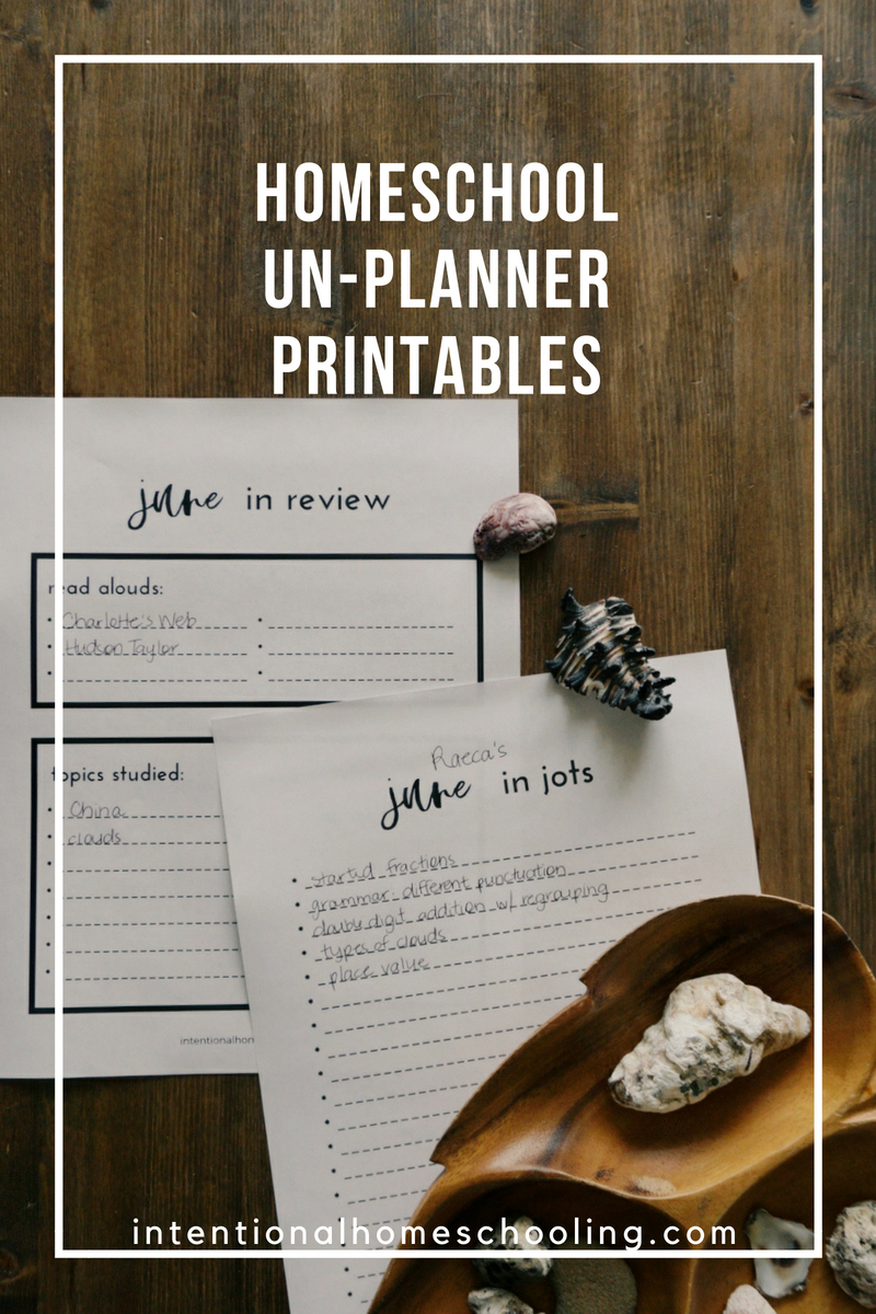 Free Printable Homeschool un-Planner Monthly Records Sheets