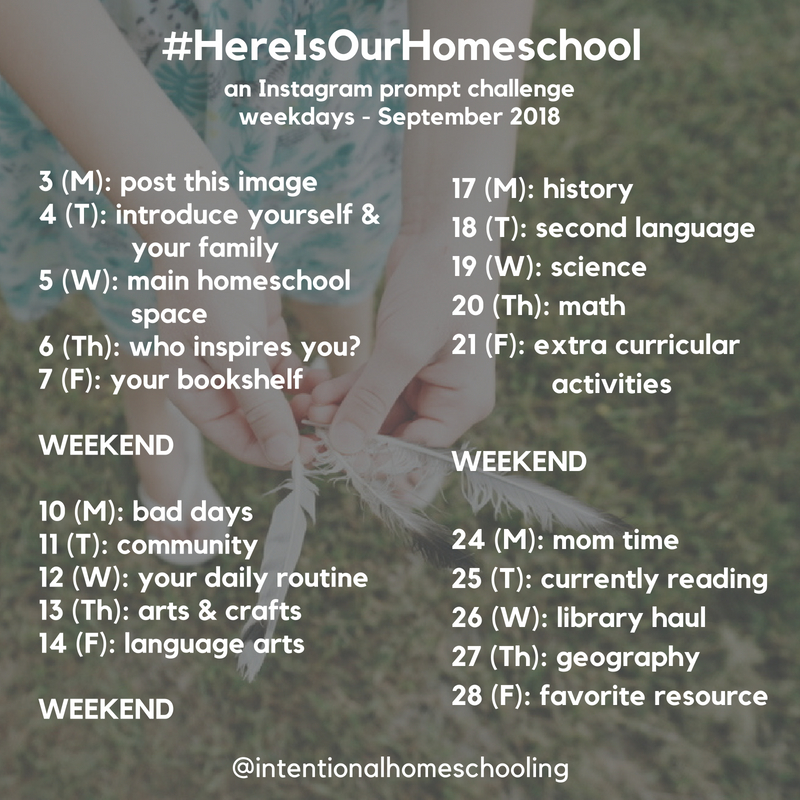 A fun, month long, Homeschool Instagram Prompt Challenge!