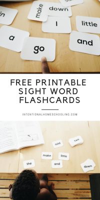 Free Printable Sight Word Cards – Intentional Homeschooling