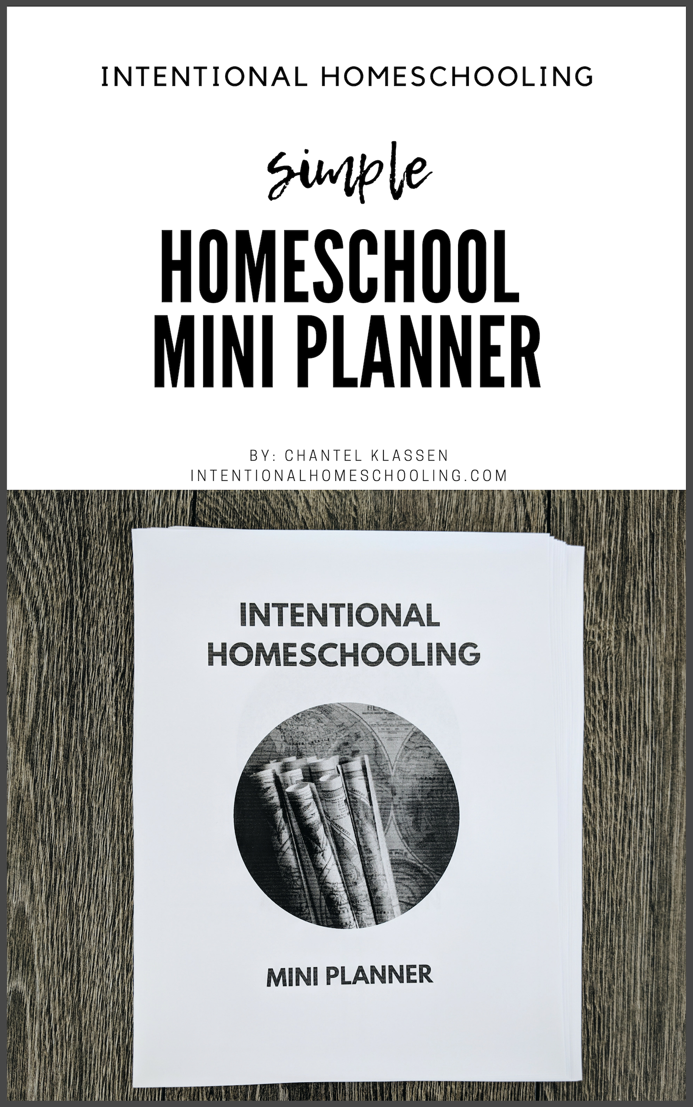 Homeschool Mini Planner - includes monthly planning sheets, weekly record sheets, unit study planner sheets and book lists sheets! Perfect for eclectic and minimal homeschoolers