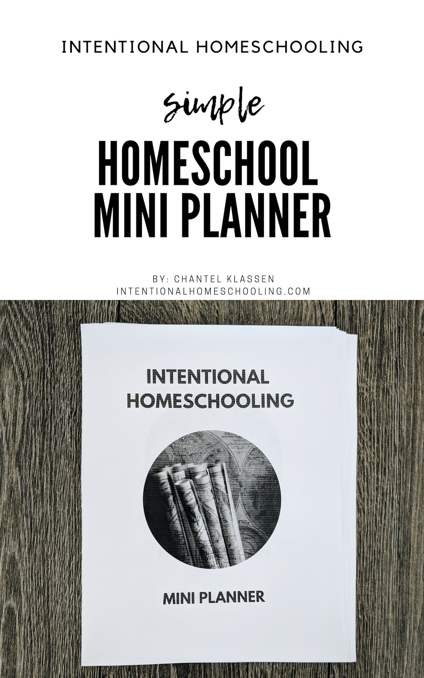 Homeschool Mini Planner - includes monthly planning sheets, weekly record sheets, unit study planner sheets and book lists sheets! Perfect for eclectic and minimal homeschoolers