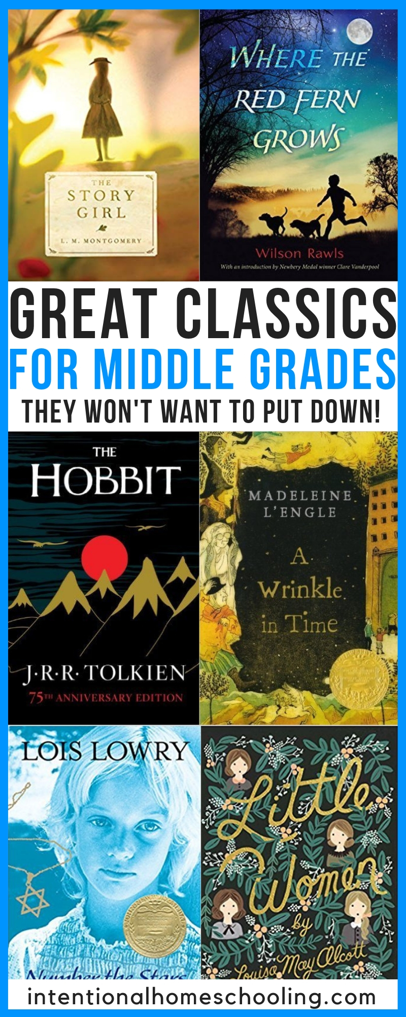 A great list of classics for middle school - grades 5, 6, 7 and 8!