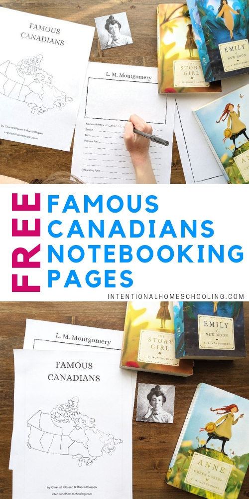 Famous Canadians Free Notebooking Pages - great for learning Canadian history