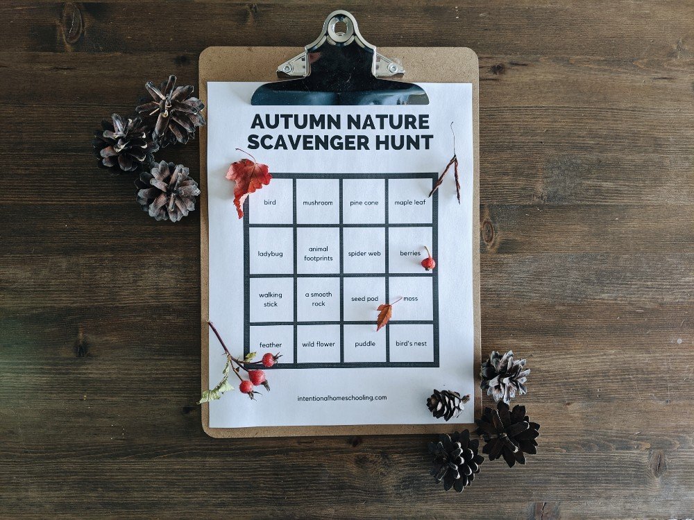 Fall Nature Study Ideas and a Free Printable Autumn Nature Scavenger Hunt