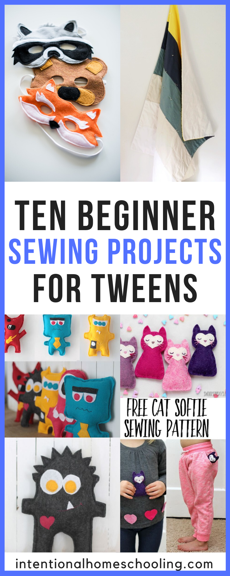Ten Beginner Sewing Projects - Perfect for Tweens - Homeschool Handicraft Ideas