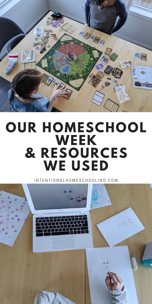 Our Homeschool Week in Review - what we did and resources we used with a toddler, preschooler, first grader and fourth grader