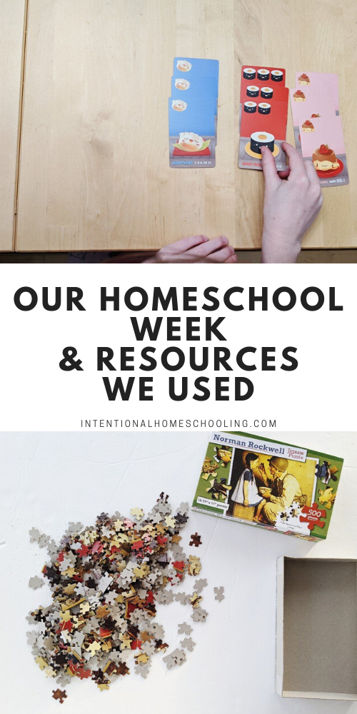 Our Homeschool Week in Review - what we did and resources we used with a toddler, preschooler, first grader and fourth grader