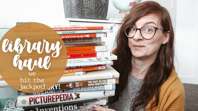 Our Monthly Homeschool Library Haul - lots of fun math and science books!
