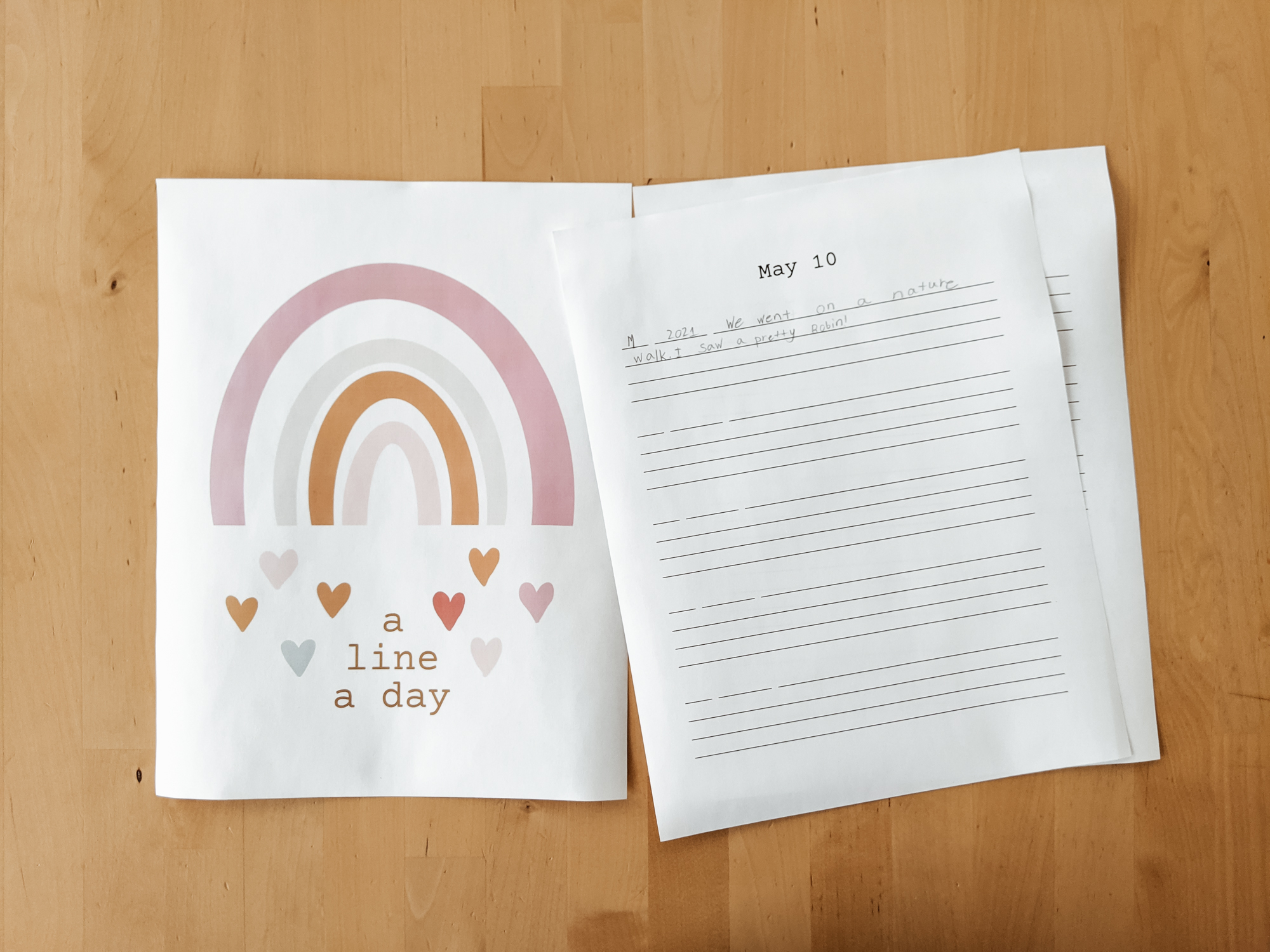 A Line A Day Journal for Kids and Mom - great for memory keeping