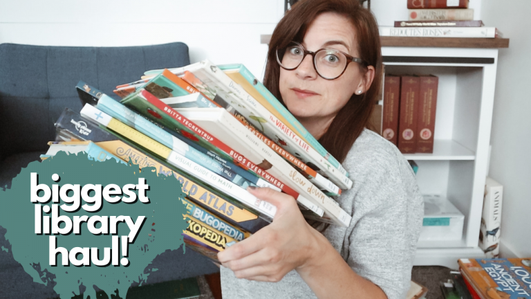 📚 BIGGEST HOMESCHOOL LIBRARY HAUL YET 📚 um, so we got a lot of picture and resources books out . . .