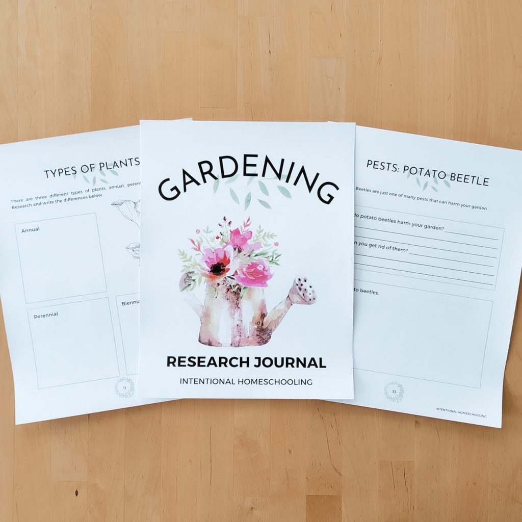 Gardening Research Journal - a great gardening unit study that also helps document the process